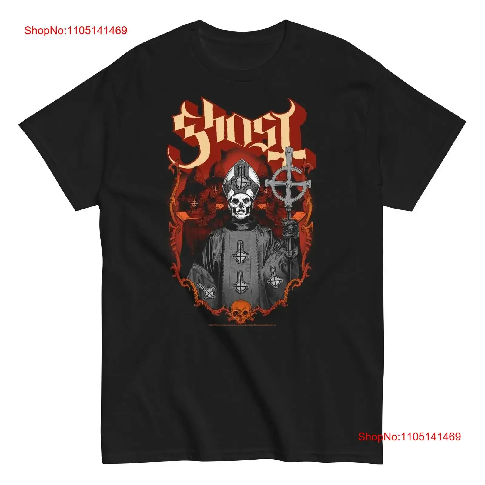 Фото Футболка MerchMoment Ghost Skull and Robes, черная, новый винтажный стираный мягкий, слегка дышащий топ для повседневной носки, мода №1