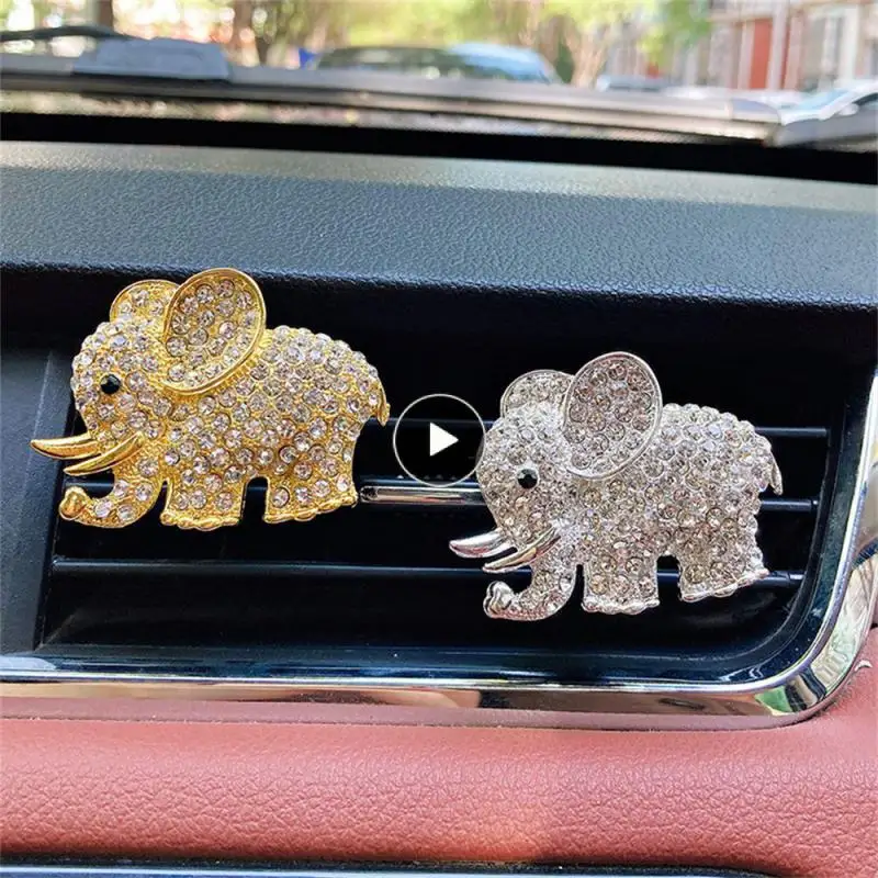 

Vent Fragrance Car Tuyere Decoration Decorative Aromatherapy Clip Cartoon Decorations Crystal Elephant Car Air Conditioner