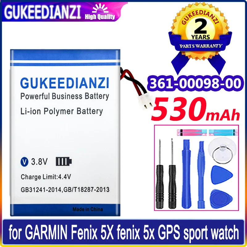 

361-00098-00 530mAh Watch Battery For Garmin Fenix 5X Replacement Battery + Free Tools