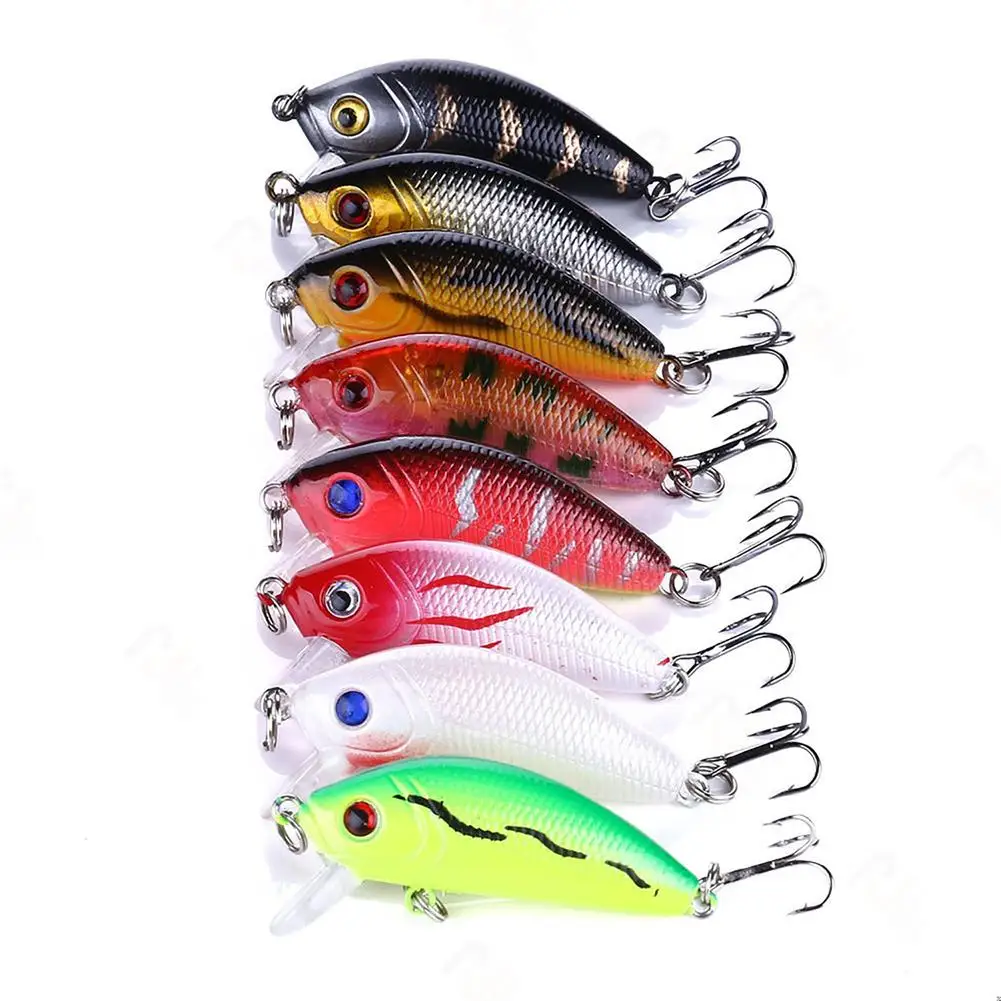 

5.5cm 3.6g Artificial Fishing Lures 3d Eye Double Hook Floating Hard Bait Fishing Tackle For Perch Black Fish Trout Dropshipping