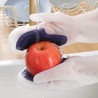 brush gloves pvc dishwashing fruit waterproof non slip kitchen durable household multifunction cleaning gloves with brush