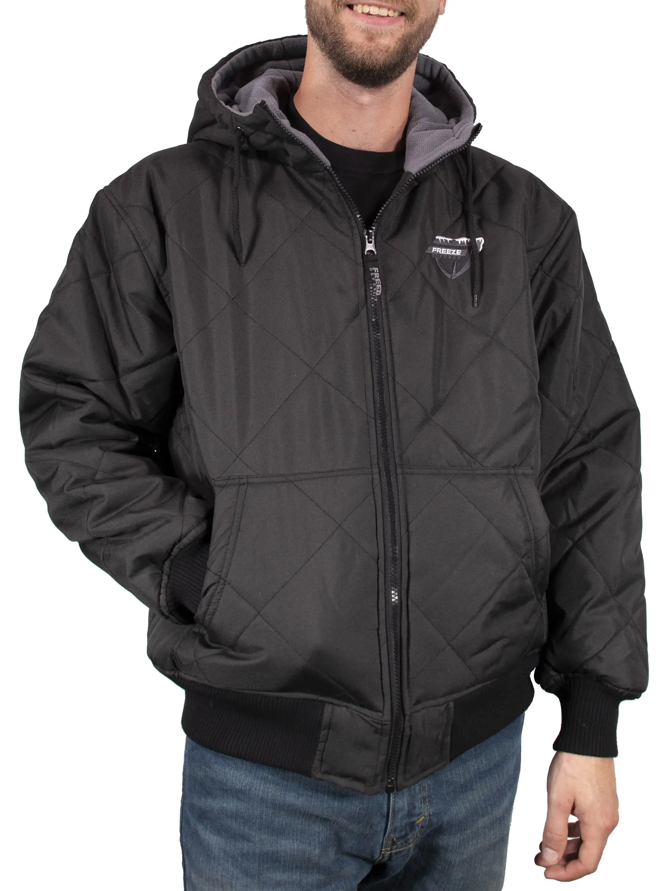

Men's Winter Coat Fleece Lined Quilted Jacket (Small, Black)