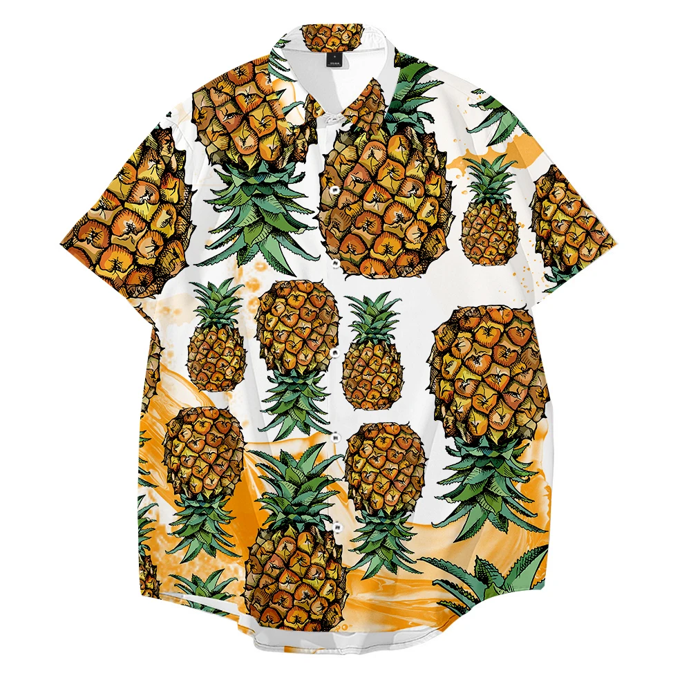 

Fruit Hawaiian Shirt Pineapple Avocado 3d Printed Shirts Men's Women's Beach Blouse Men's Vocation Lapel Shirts Cuba Camisa 2023