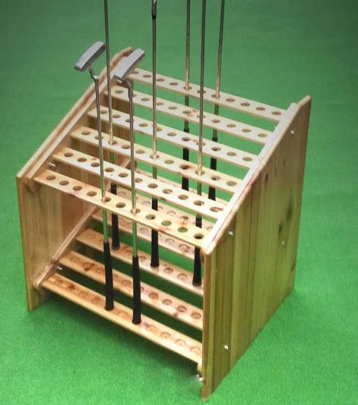 

wood material golf club stand holder