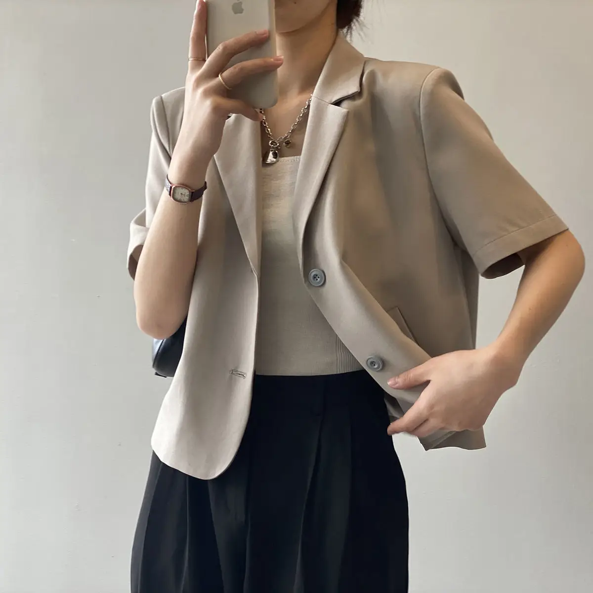 Cropped Blazers Women Fashion Solid Summer Pockets Casual Outwear Thin BF 5 Colors Office Lady Simple Mujer Breathable All-match