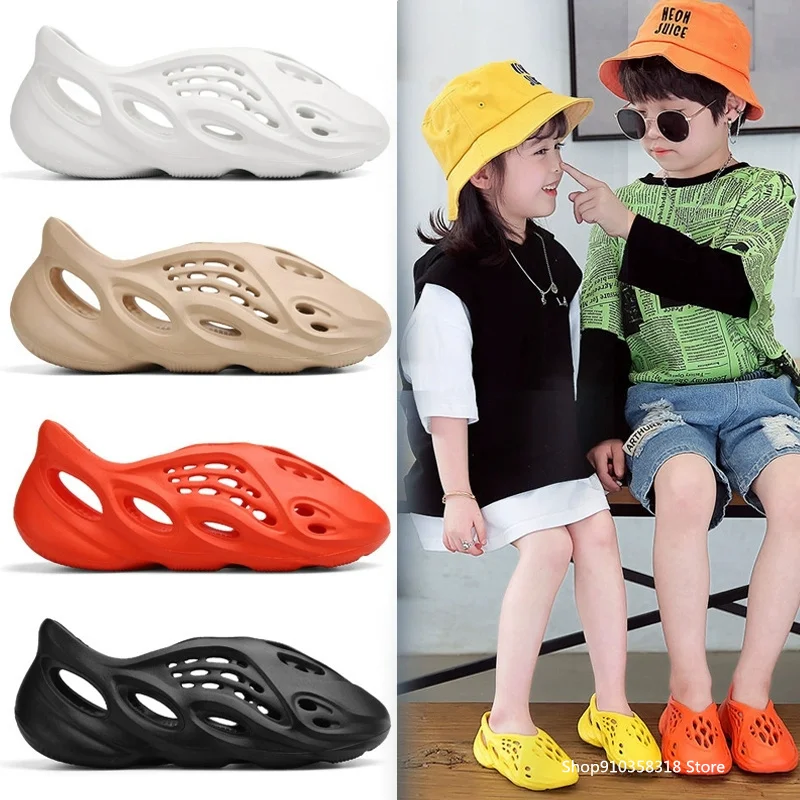 

Шлепанцы для мальчиков и девочек, Эва, Нескользящие, однотонные, повседневные, летние сандалии, пляжные тапочки, для улицы, для детей, 2022