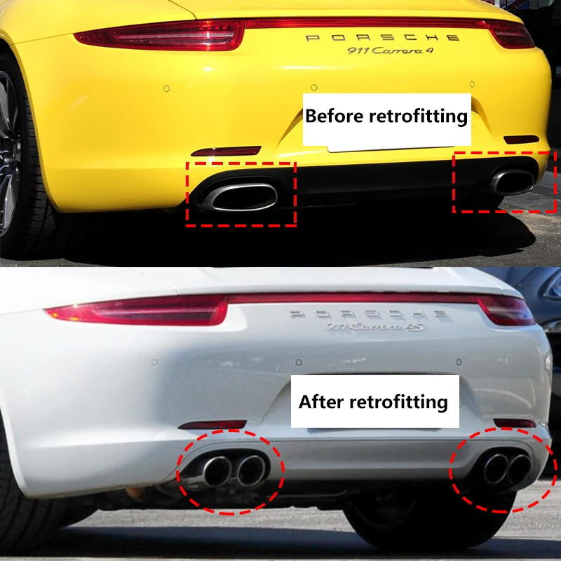 Для 2008-2019 Porsche Carrera 911 1 911.2 Модифицированная выхлопная труба quad Выпускной
