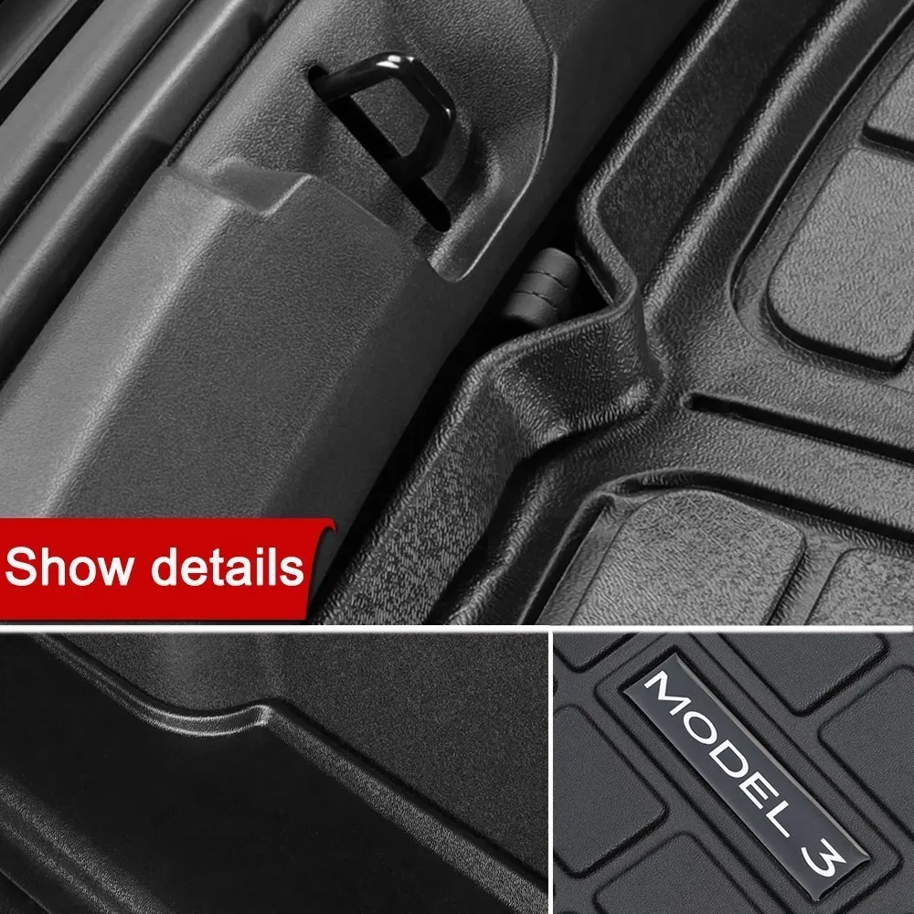 

2022 Rear Trunk Mat For Tesla Model 3 TPE Waterproof Protective Pads Cargo Liner Trunk Tray Floor Mat Accessories 2021
