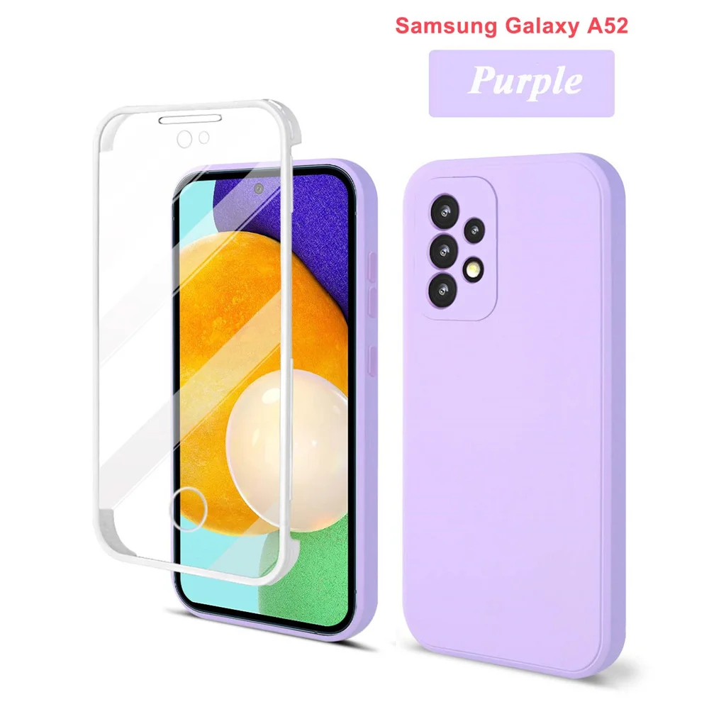 

Полноразмерный противоударный чехол для телефона Samsung Galaxy A52 A52s 4G 5G, жидкий силикон, полное покрытие, защитная крышка, объектив камеры