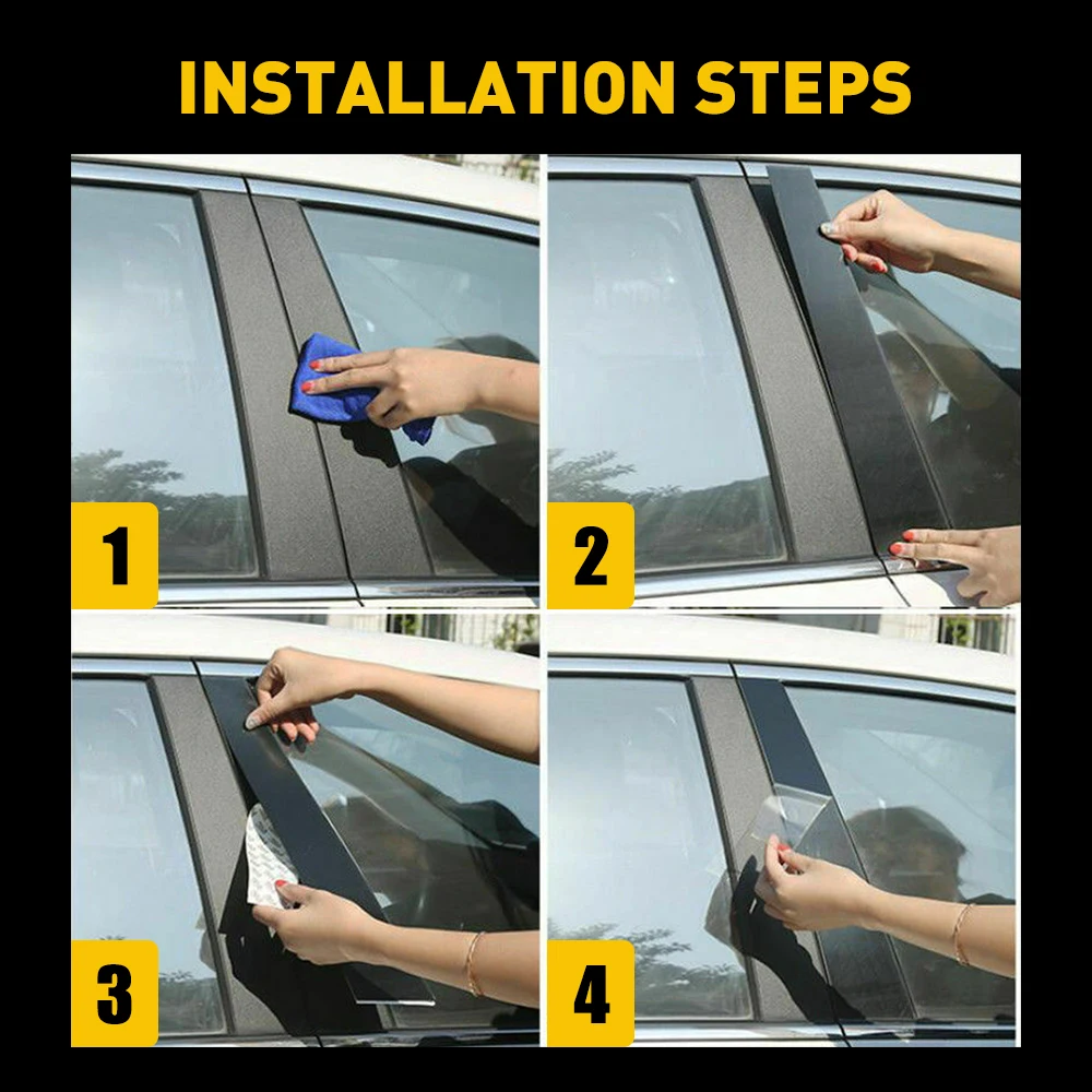 8 шт. черная накладка на столб для окон VW Polo MK6 2019 2020 аксессуары пленка окно с