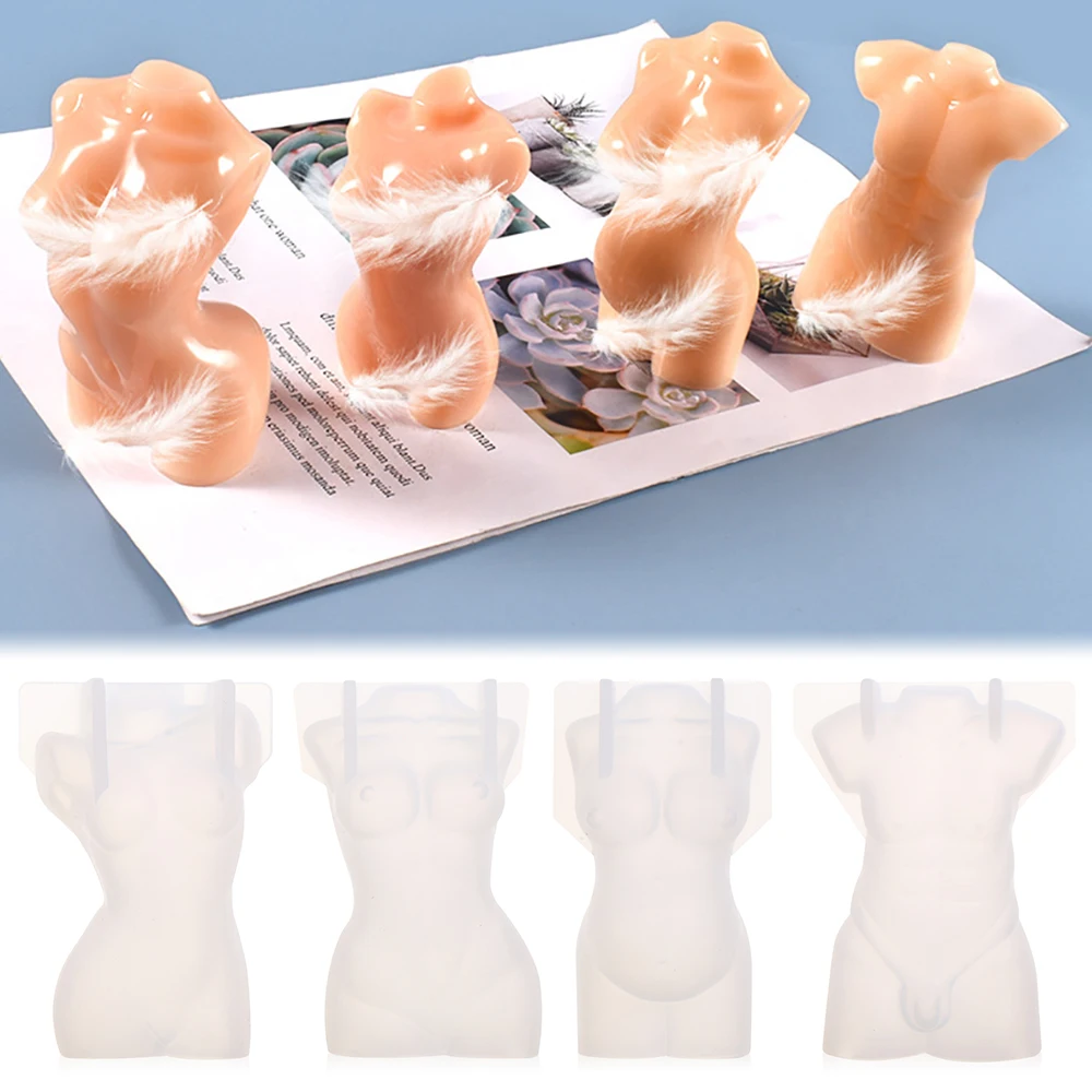 

3D Male Female Body Silicone Mold Crystal Epoxy Resin Mold Soaps Candle Mould Cake Decoration DIY Decor Resin Craft Mold