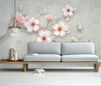 custom papel de parede 3d pink flower large wallpaper living room mural nordic modern background 3d wall paper home improvement
