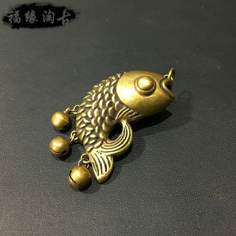 

Pure copper fish hang every year more than copper brass hang act the role of copper sculpture fish pendant key technology packag