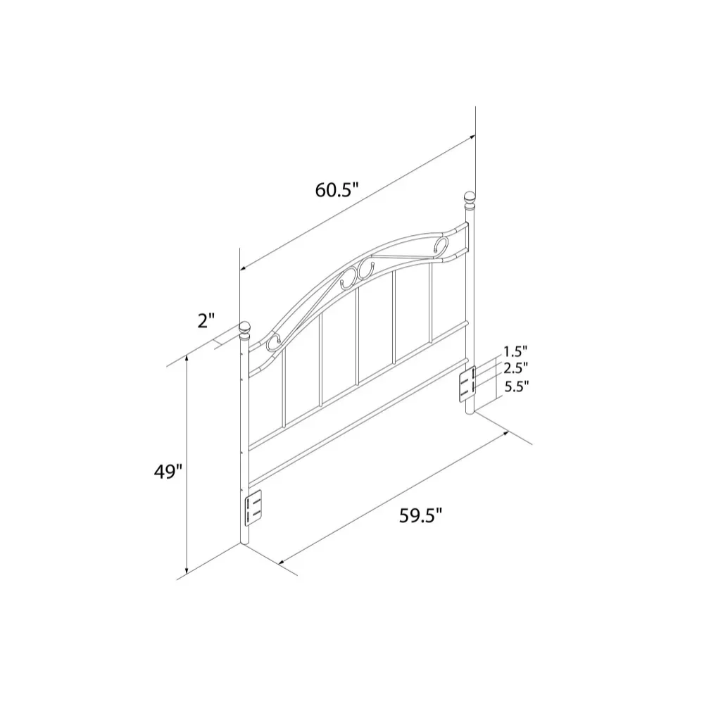 Металлическое изголовье Mainstays Full/Queen с нежной детализацией черное