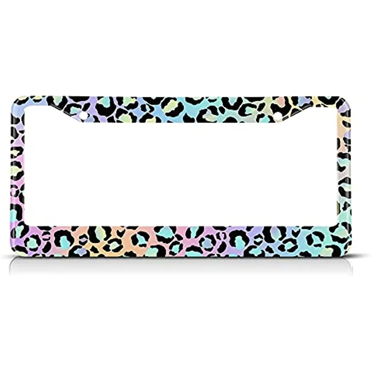 

Градиентная синяя леопардовая рамка для номерного знака радужные автомобильные рамы с животными держатель для номерного знака цветная обложка для номерного знака алюминиевые рамы