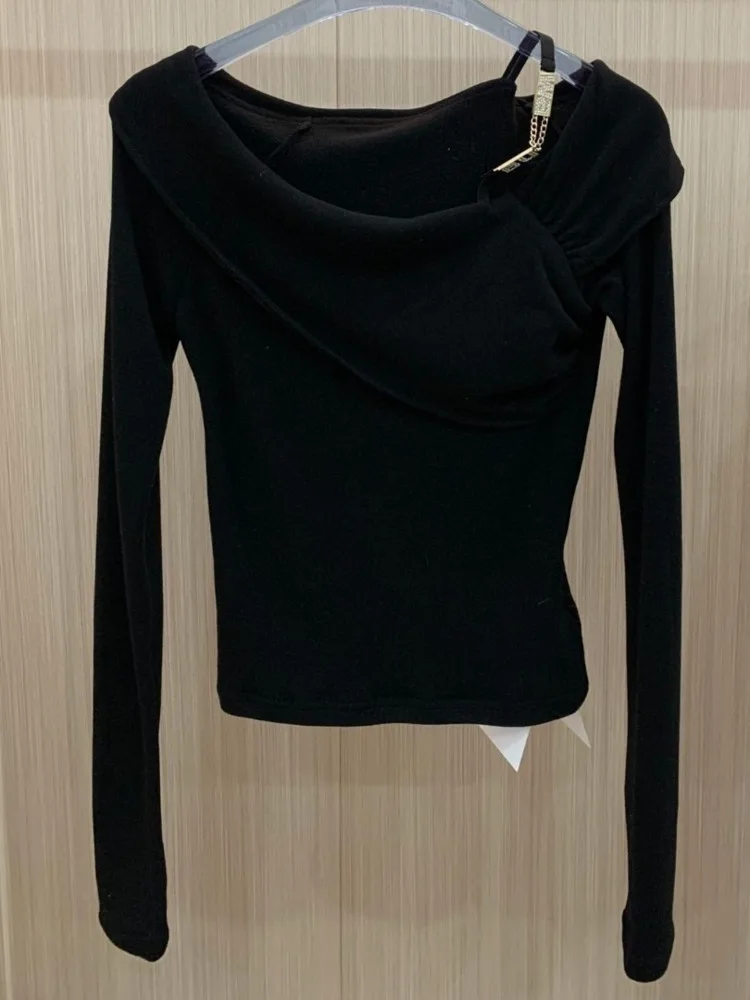 [MODX] зимняя женская одежда новая модная брендовая рубашка с буквенной цепочкой и