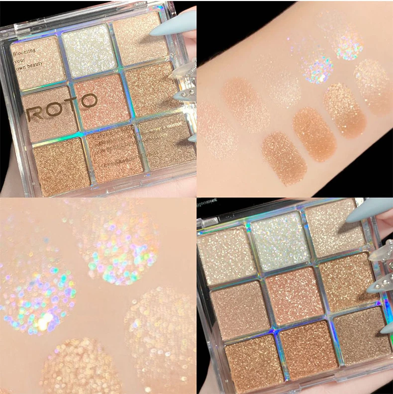 Палетка супер нюдовых и матовых теней для век стойкие водостойкие тени блестящий