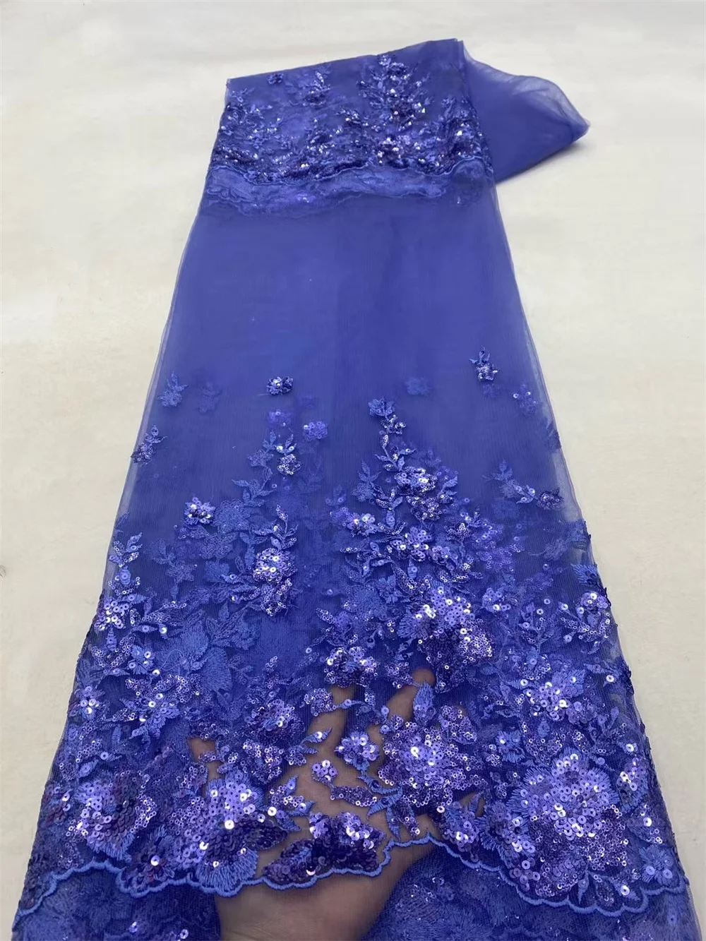 Небесно-голубая последовательность кружевной ткани 2024 высокое качество