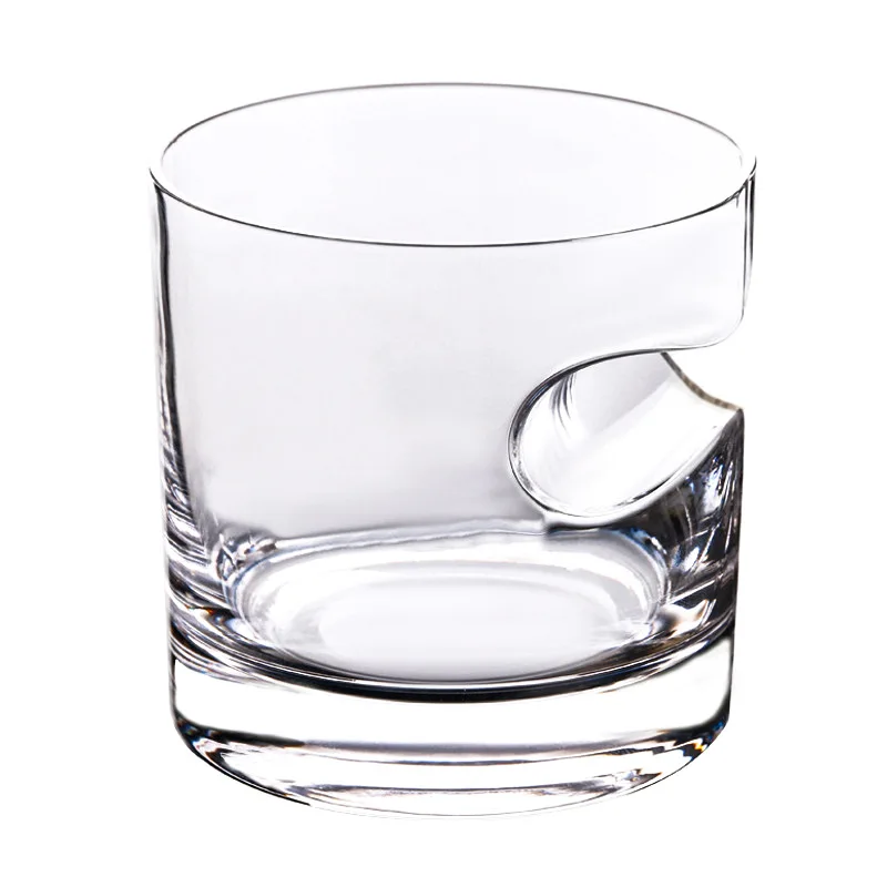 

Gifts for Men, Cigar Whiskey Glass Set of 4, Old Fashioned Whiskey Glasses With Indented Cigar Rest