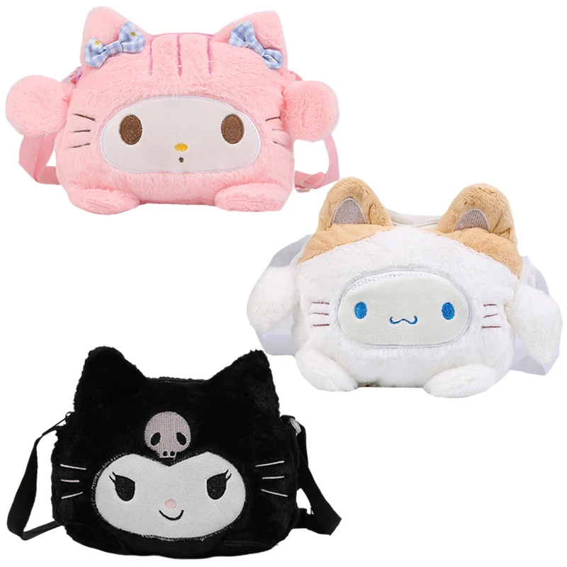 

Sanrioed Cinnamoroll My Melody Kuromi Плюшевая Кукла сумка через плечо мультяшная милая плюшевая милая девочка для хранения сумки-мессенджеры подарок