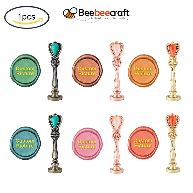 

1PC Custom DIY Scrapbook Blank Brass Wax Seal Stamp Head and Brass Handle Round Antique Bronze 3x9cm