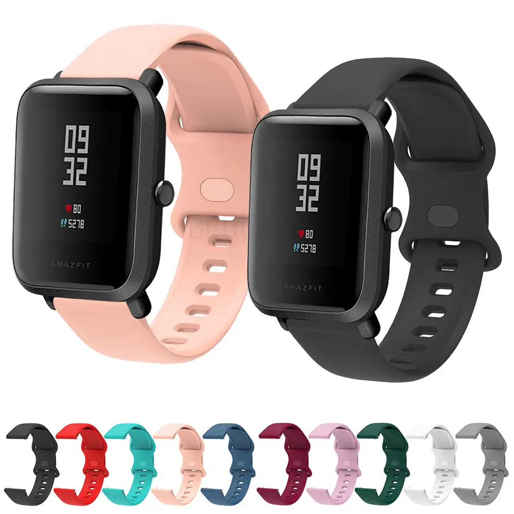 

20mm Silicone WatchBand For Xiaomi Huami Amazfit Bip / Bip S U lite pop Strap Replace bracelet For Amazfit BIP U pro wristStrap