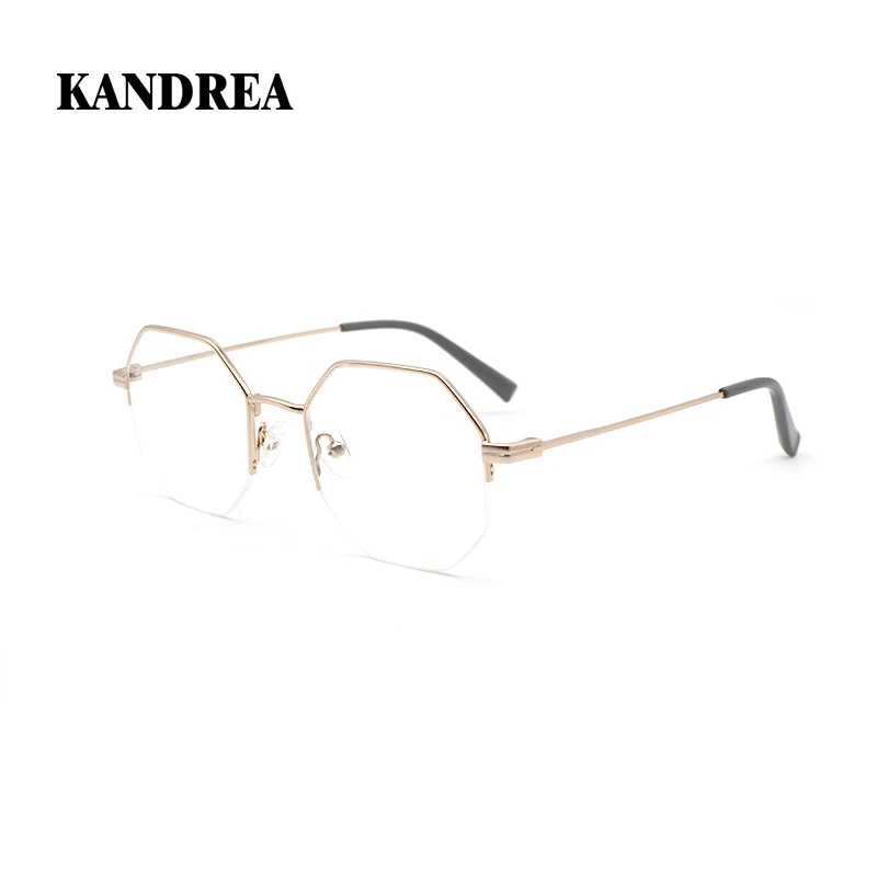 

KANDREA Polygon Metal Eyewear Frames Men Women Vintage Optical Myopia Prescription Glasses Transparent Spectacle Frames YC33062