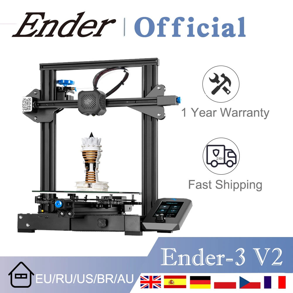 

Creality 3D Upgraded Printer Kits Ender-3 V2 With 32 Bits Mainboard Silent TMC2208 Stepper Drivers Resume Printing Function