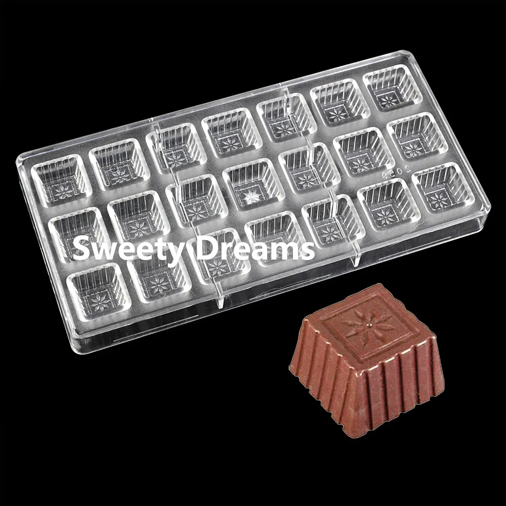 

3D Cube Shape Polycarbonate Chocolate Mold Confectionery Tool Baking Pastry Bonbon Candy Mould Bakeware Cake Mould
