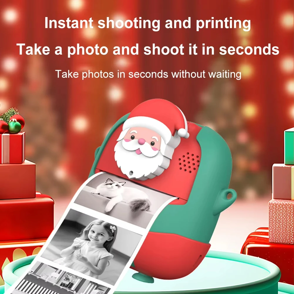 Мгновенная камера рождественская детская с принтом фотобумага термопринтом