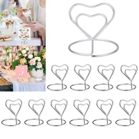 picture cards display stand wedding supplies heart shape table numbers holder photos clips place card clamps stand
