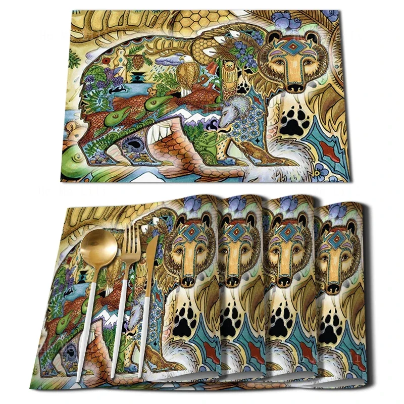 Американский лес Рождественский олень абстрактное искусство Северо-Западный