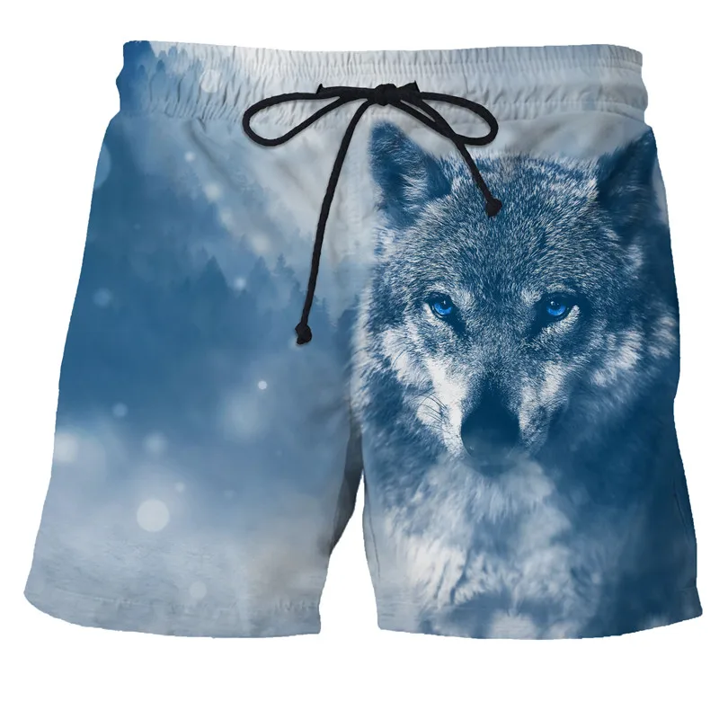 

Newest 3D Wolf Print Men Beach Shorts Quick Dry Bermuda Surf Swimming Shorts Animal Trunks Funny Wolf Men Summer Shorts Boxers