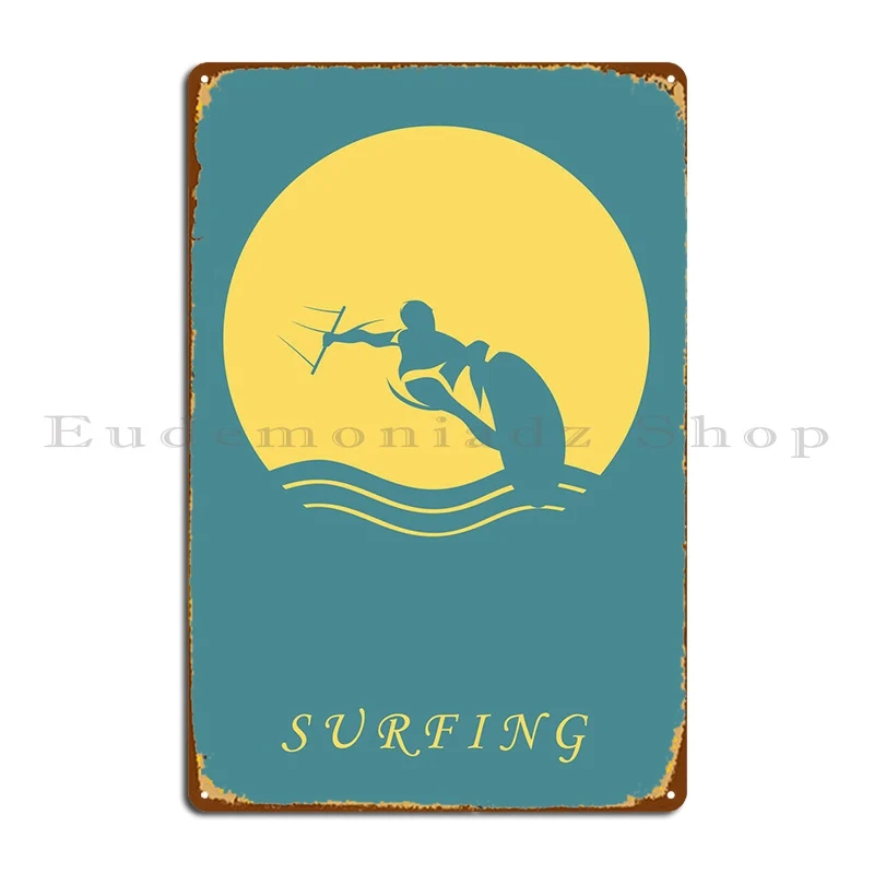 

Surfing Metal Plaque Poster Wall Cave Decoration Bar Cave Customized Living Room Tin Sign Poster