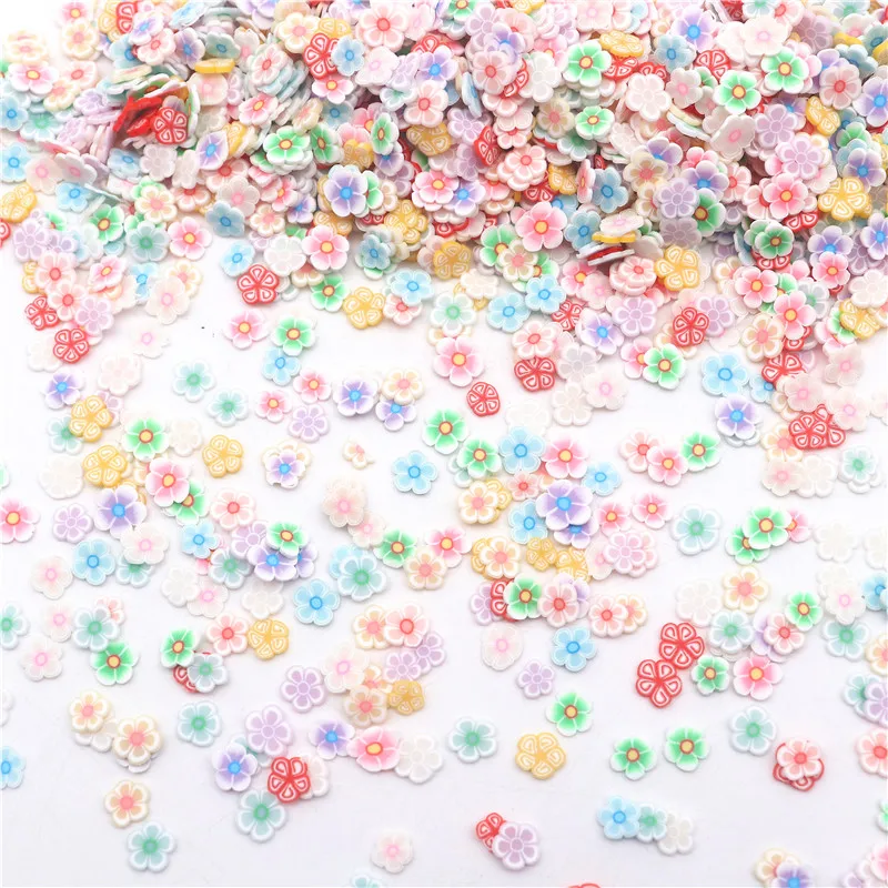 

5mm Luminous Daisy Flower Slices Polymer Clay Night Sparkle Soft Pottery for Toys Decoration DIY Crafts Filler Accessories