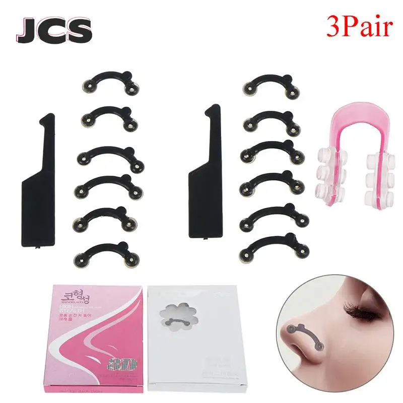 

6PCS/Set Nose Up Lifting Shaping Clip Clipper Shaper Bridge Straightening No Pain Beauty Nose Clip Corrector Massage Tool