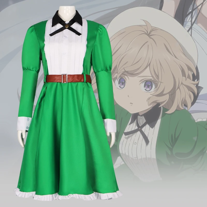 

Invented Inference S2 Anime Cosplay Costume Iwanaga Kotoko COS Uniform Green Maid Dress Suit Set Halloween Party Wear Women Girl