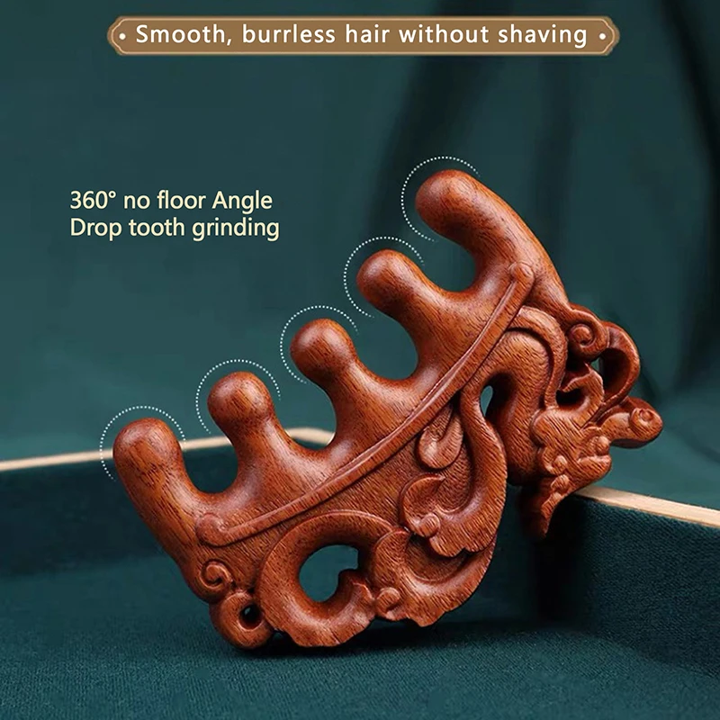 Портативная расческа с широкими зубьями из красного сандалового дерева