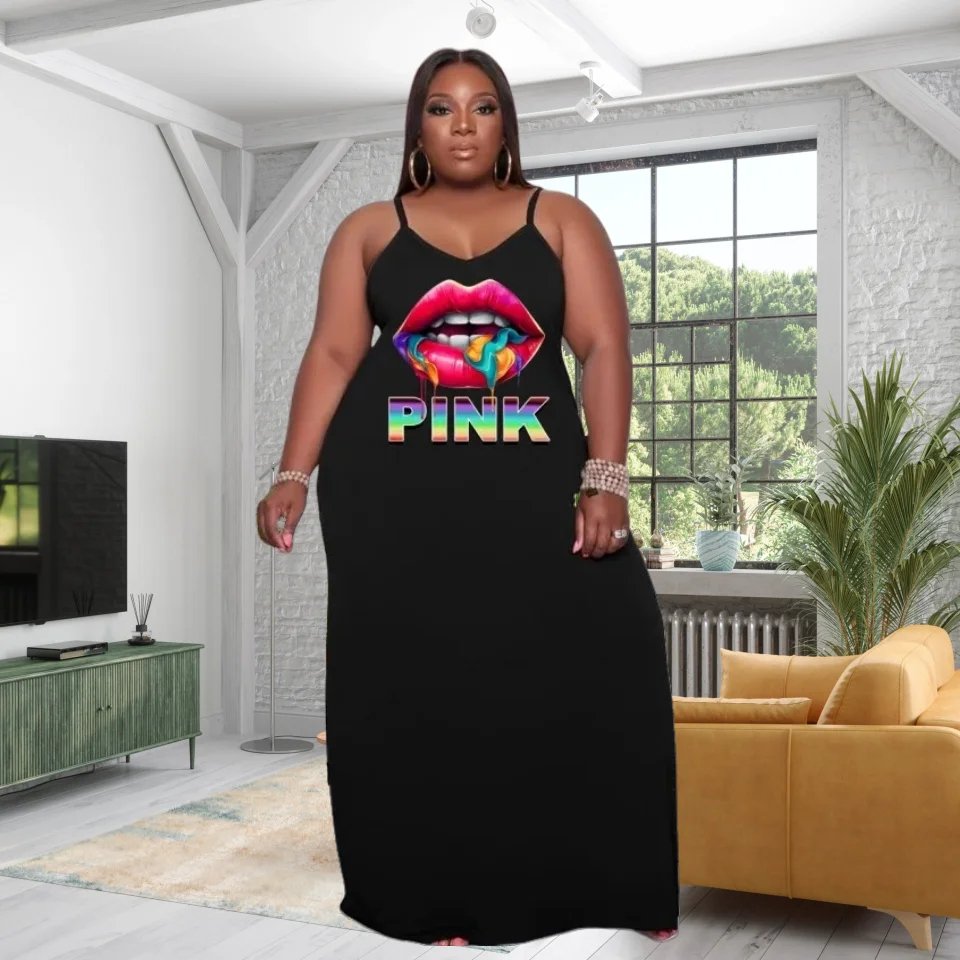 Женское летнее длинное платье с лямкой на шее