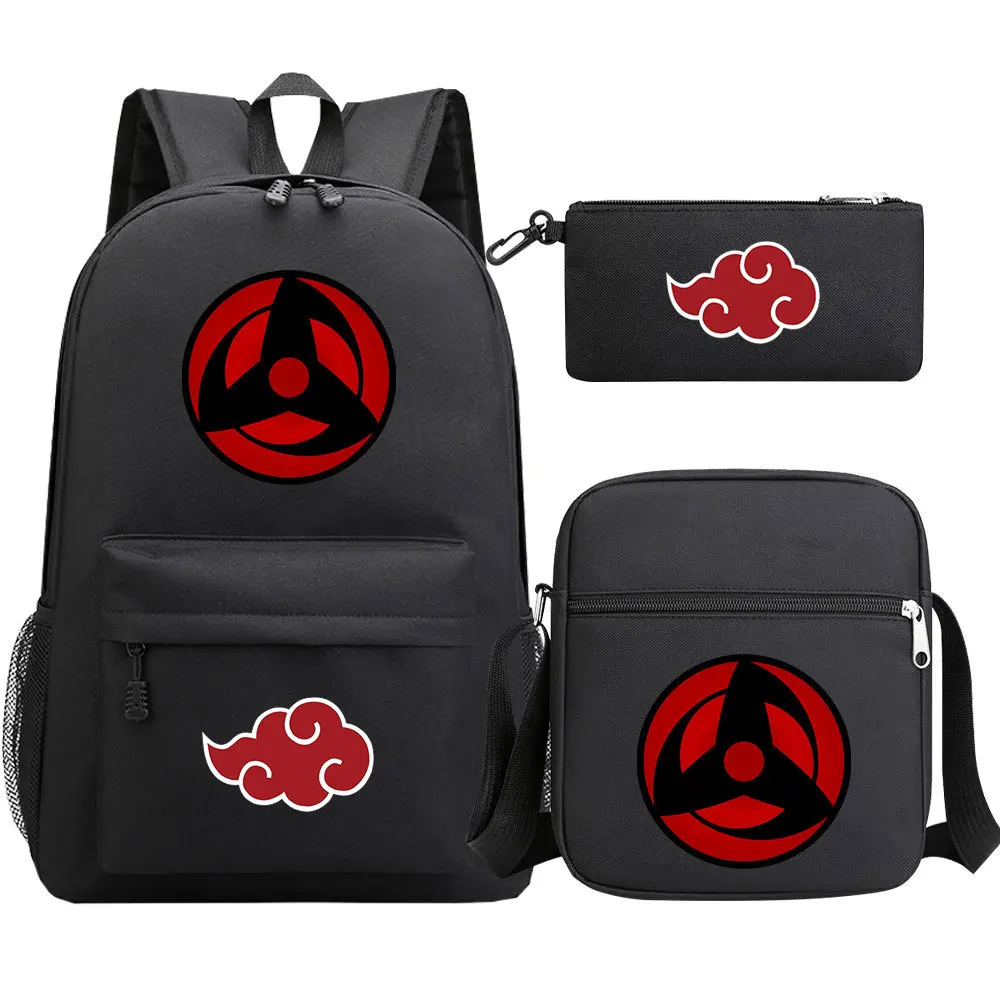 

Новый рюкзак для путешествий с аниме «Наруто», набор из трех предметов с рюкзаком Uchiha Itachi для школьного рюкзака, вместительный рюкзак