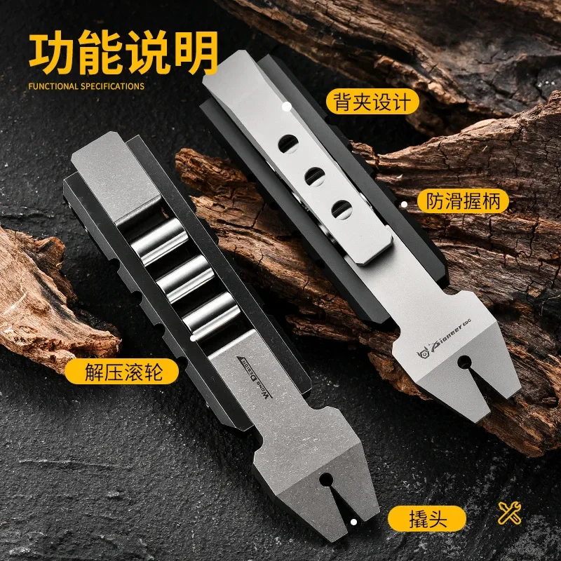 EDC Titanium Alloy Crowbar tools Hand Outdoor Camping Multifunction Bottle Opener Tools