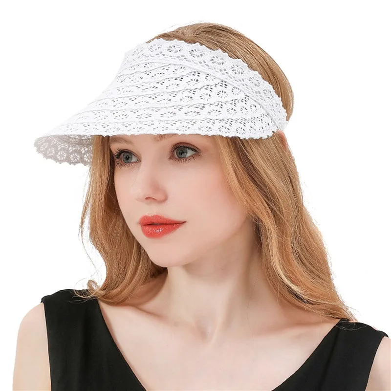 

Fashion Women Sun Lace Hat Wide Large Beach Hats Hat Beach Cap Summer Hat Dress Lace Adjustable Ladies Hat 2022