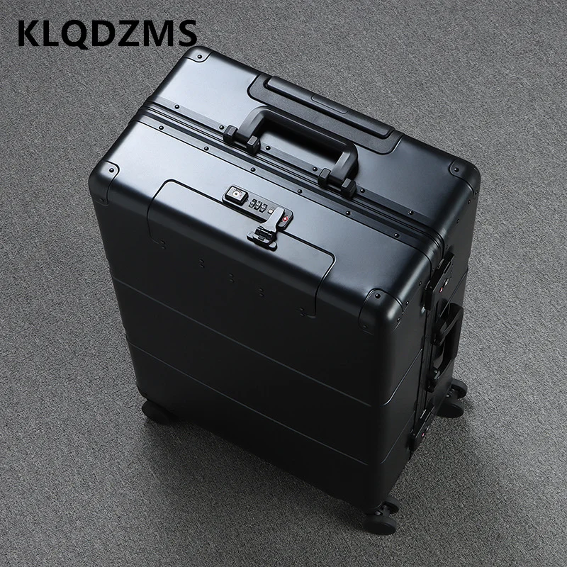 KLQDZMS 20''24''28" Inch Men's Full Aluminum Magnesium Alloy Business Trolley Suitcase Women's Boarding Code Box Hand Luggage images - 6