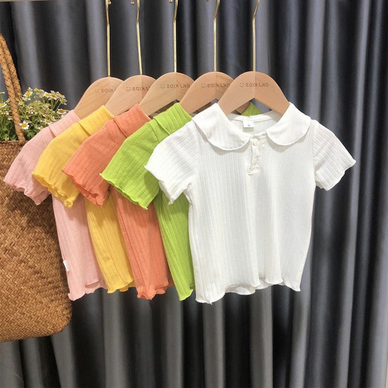

Kids Solid Color Polo Shirt Summer Thin T-shirt Fashion Version Simple Wild T-shirt New Pattern