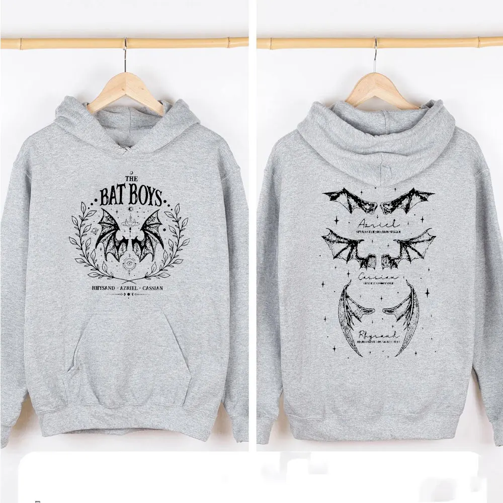 Толстовка с капюшоном Летучая мышь Винтаж Acotar Bookish Sweatshirt The Night Court Illyrians A of Thorn and