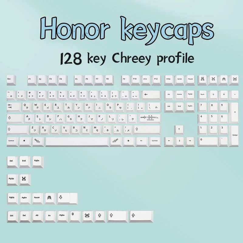 

128 Keys Honor Keycaps Cherry Profile DYE-SUB Personalized PBT Keycap For Cherry MX Switch 61/64/68/84/96Mechanical Keyboard