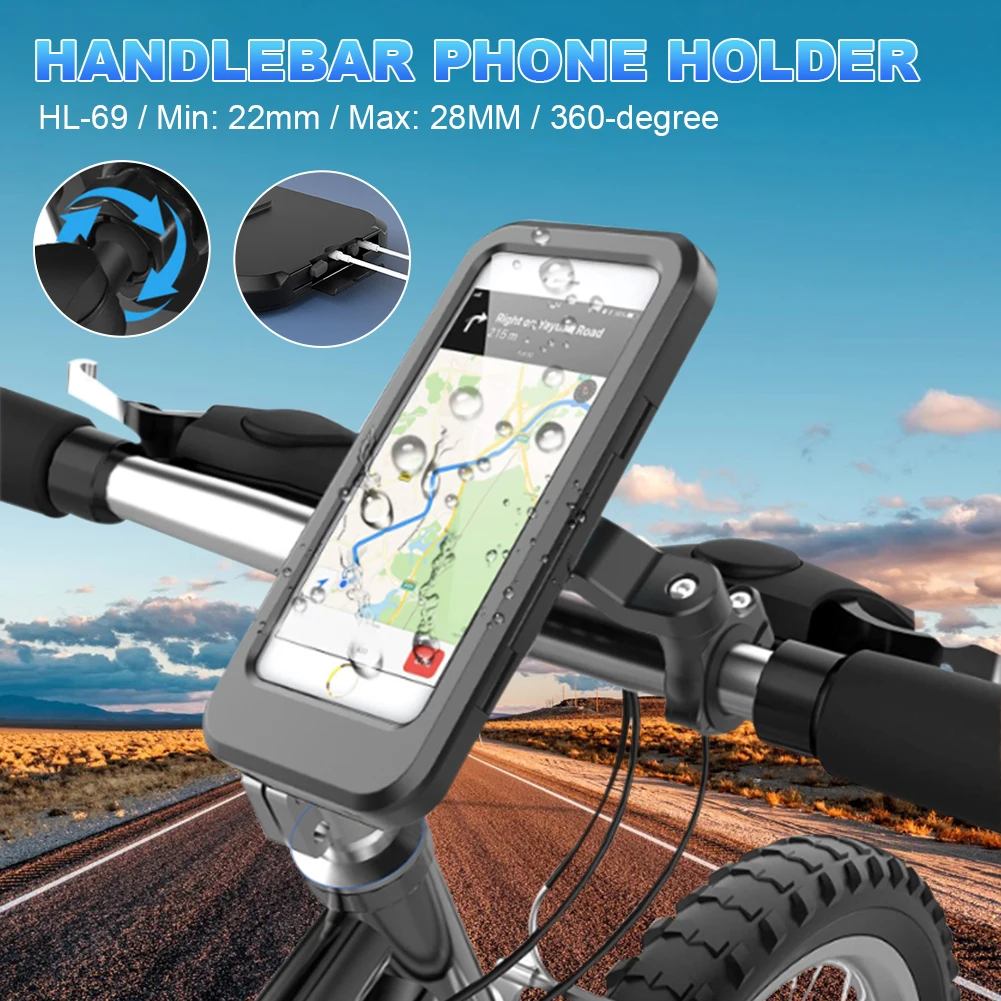 

Waterproof Cell Phone Bracket Bicycle Phone Stand Holder Universal Bike Handlebar Magnet Case For 4-6.7 Inch Xiaomi Mobile Phone