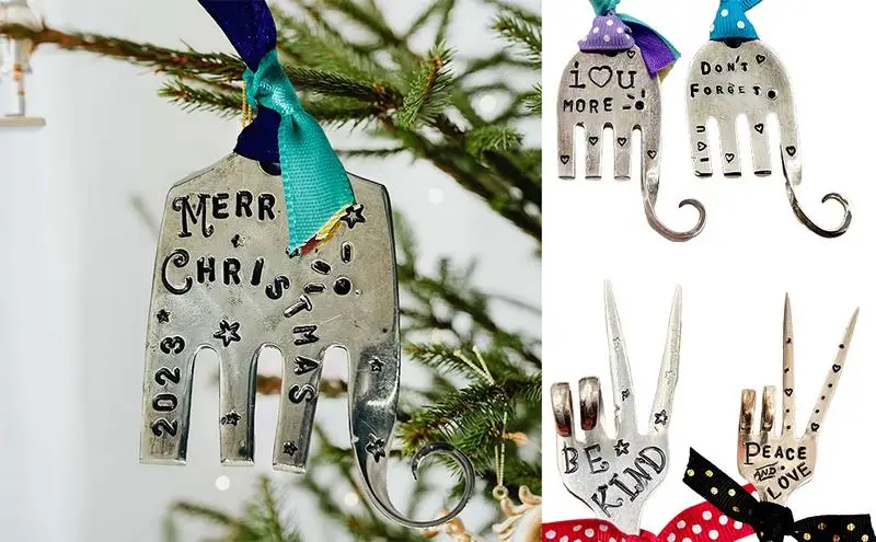 

Рождественские украшения для столовой посуды, вилка, декоративные предметы, столовая посуда, аксессуары для детей, аксессуары для украшения обеденного стола