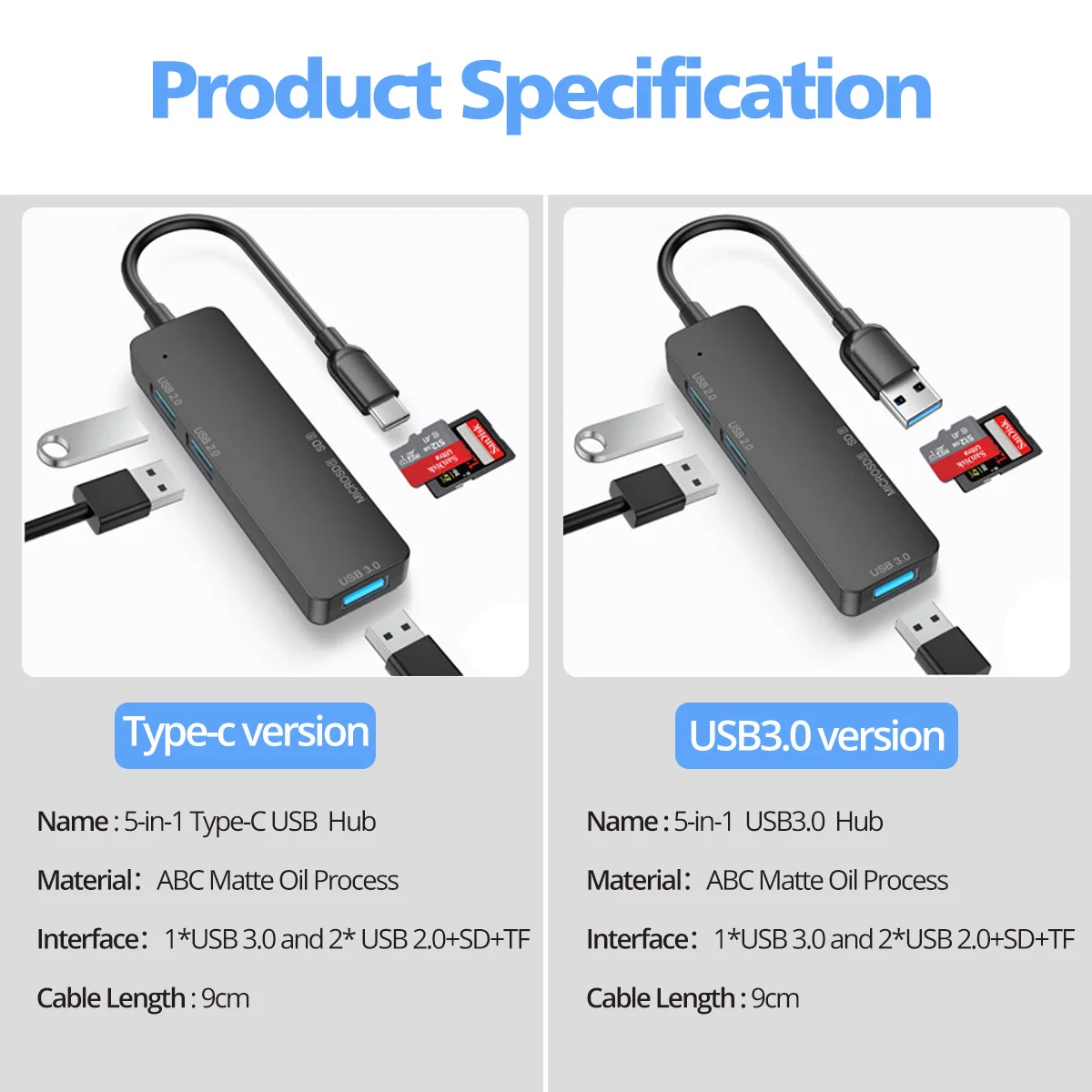 USB-концентратор FONKEN Type C для Macbook m1 air Xiaomi Кабельный адаптер ноутбука