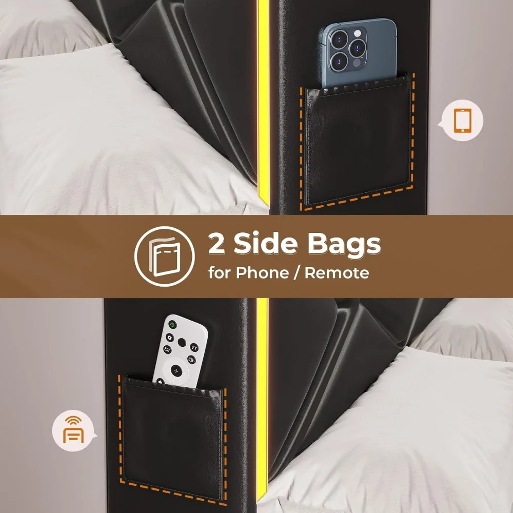 Каркас кровати размера king-size с ящиками для хранения вещей и изголовьем со